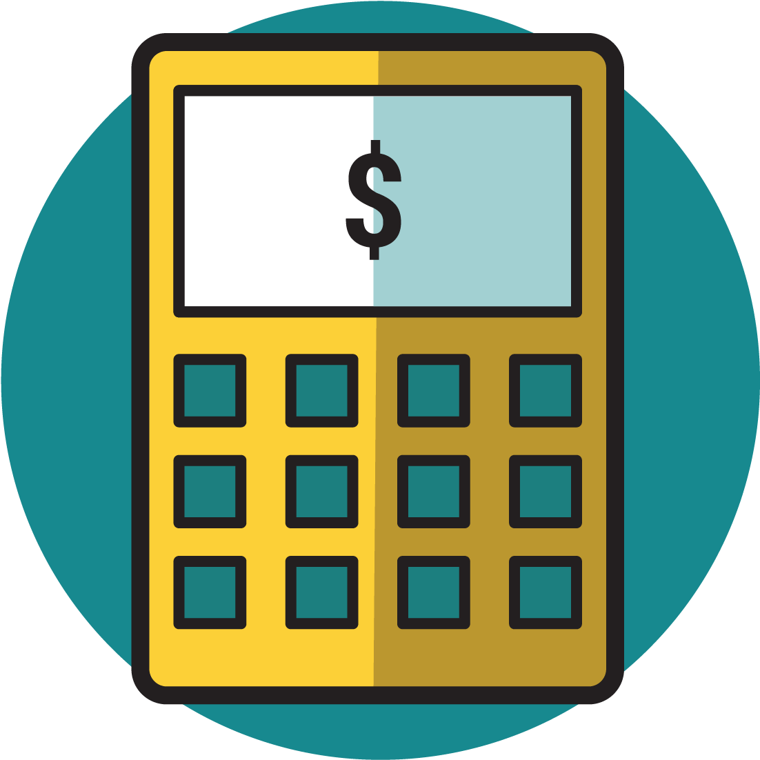 Library Calculator - Mobile Phone Clipart (1201x1200), Png Download