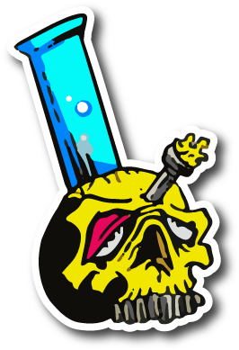 Bong Skull Sticker Clipart (600x600), Png Download