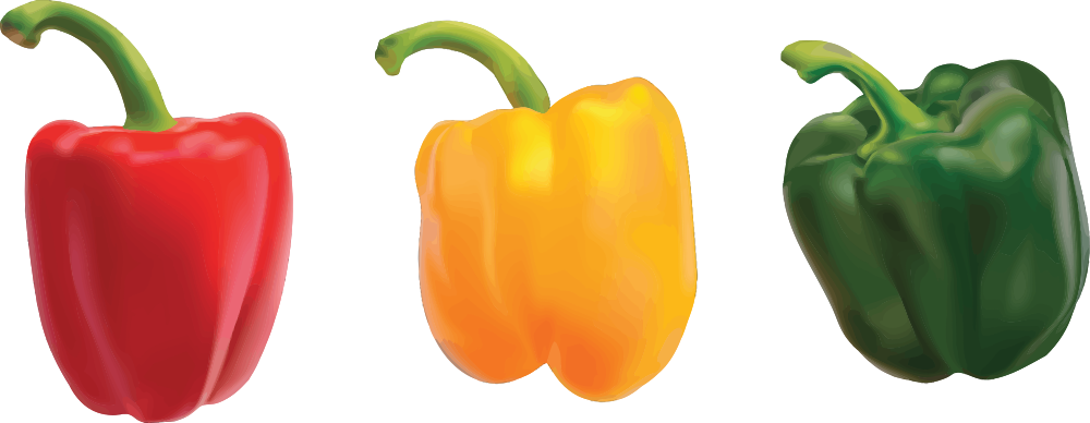 Peppers - Bell Pepper Clipart - Png Download (1000x388), Png Download