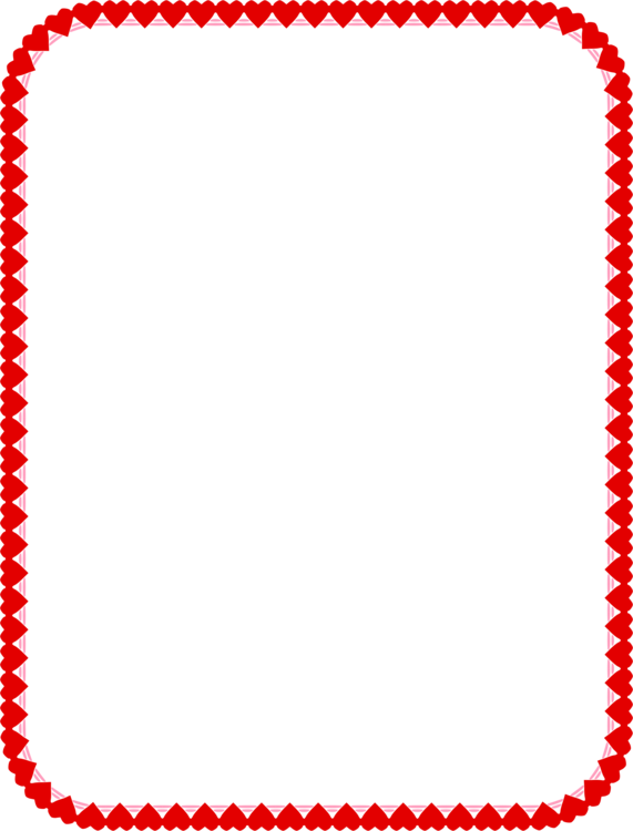 United States Standard Paper Size Picture Frames 1-bit - Love Heart Border A4 Clipart (571x750), Png Download