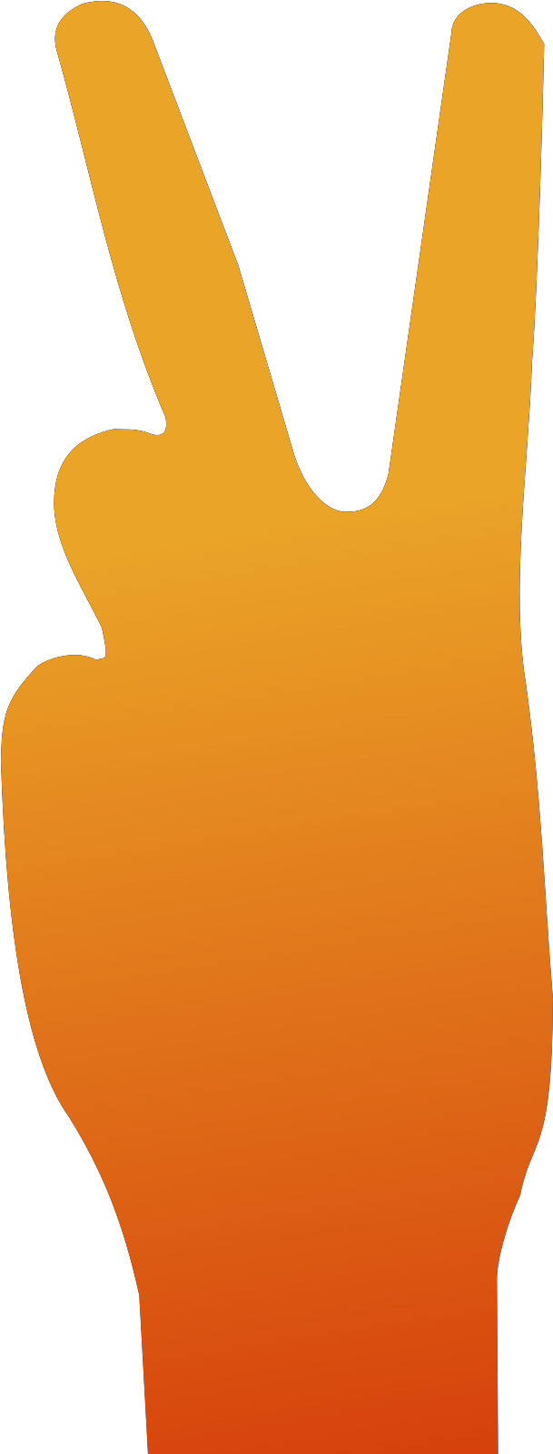 V Sign 999px 93 - Hand Sign Peace Orange Clipart (999x2629), Png Download
