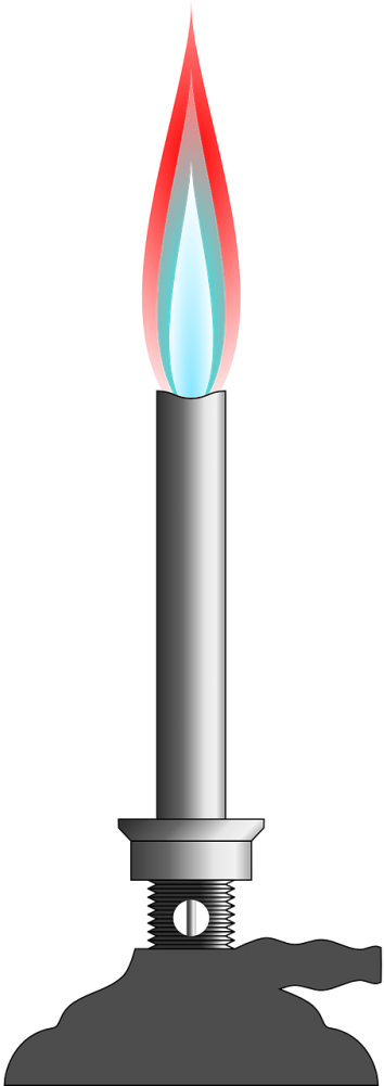 Bunsen Burner,gas,flame,blue - Bunsen Burner Clip Art - Png Download (500x1000), Png Download