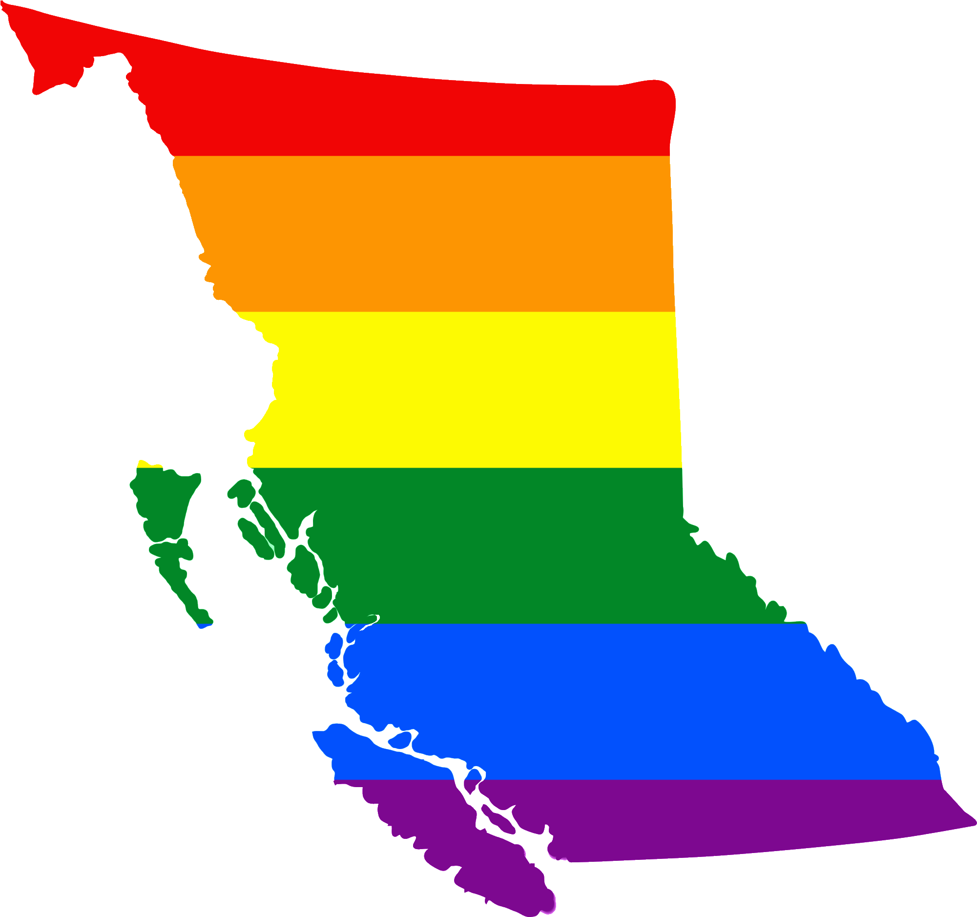 Transparent Lgbt Vector - British Columbia Map Vector Clipart (2000x1912), Png Download