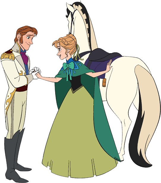 Download Hans And Anna Clipart Hans Anna Elsa - Frozen Anna And Horse - Png Download (550x622), Png Download