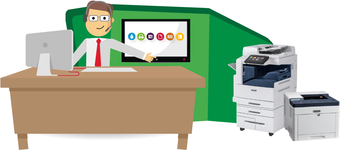 Office - Xerox Altalink C8045h2 Color Multifunction Printer Clipart (1154x491), Png Download