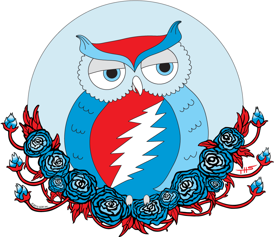 Owl Grateful Dead Shirt Clipart (1000x1000), Png Download