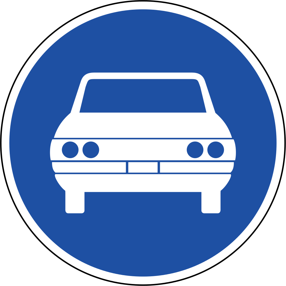 South Korea Road Sign 301 - 자동차 전용 도로 표지판 Clipart (1000x1000), Png Download