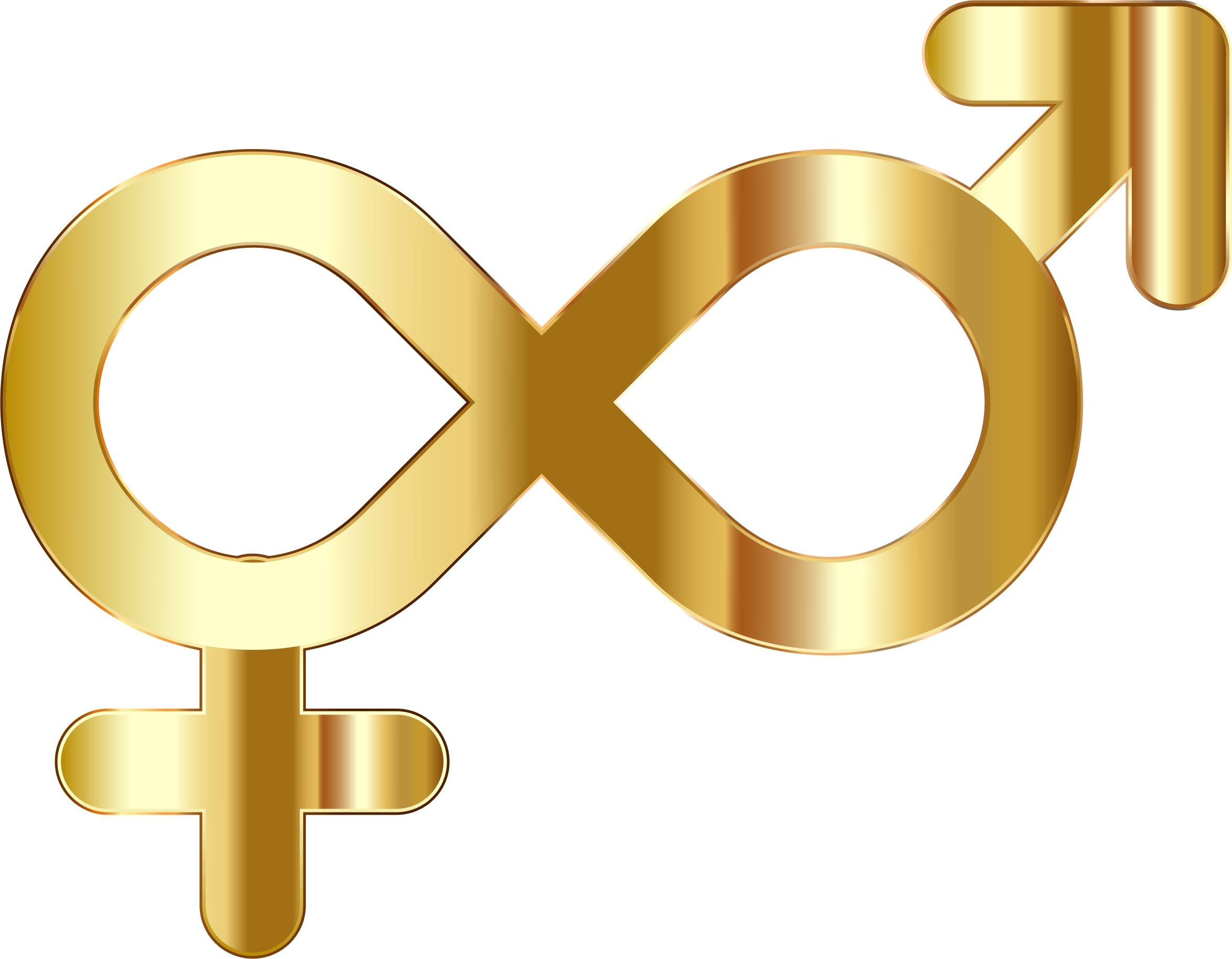 Big Image - Male Female Symbols Gold Clipart - Full Size Clipart ...