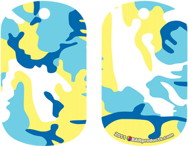 Kolorcoat™ Dog Tag - Dog Tag Bottle Opener - Blue / Yellow Camo Clipart (640x640), Png Download