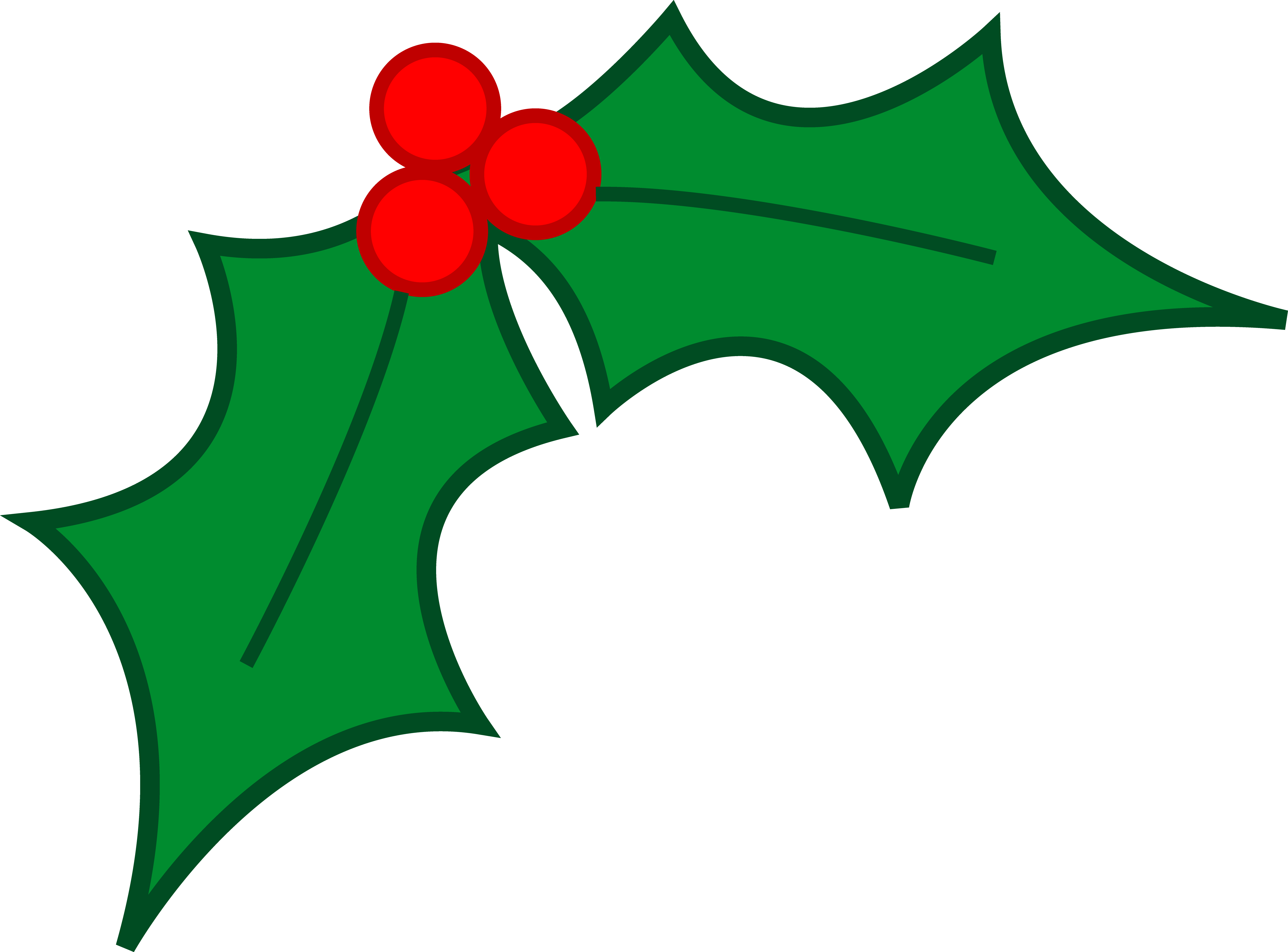Holly - Christmas Leaves Clipart (5487x4058), Png Download
