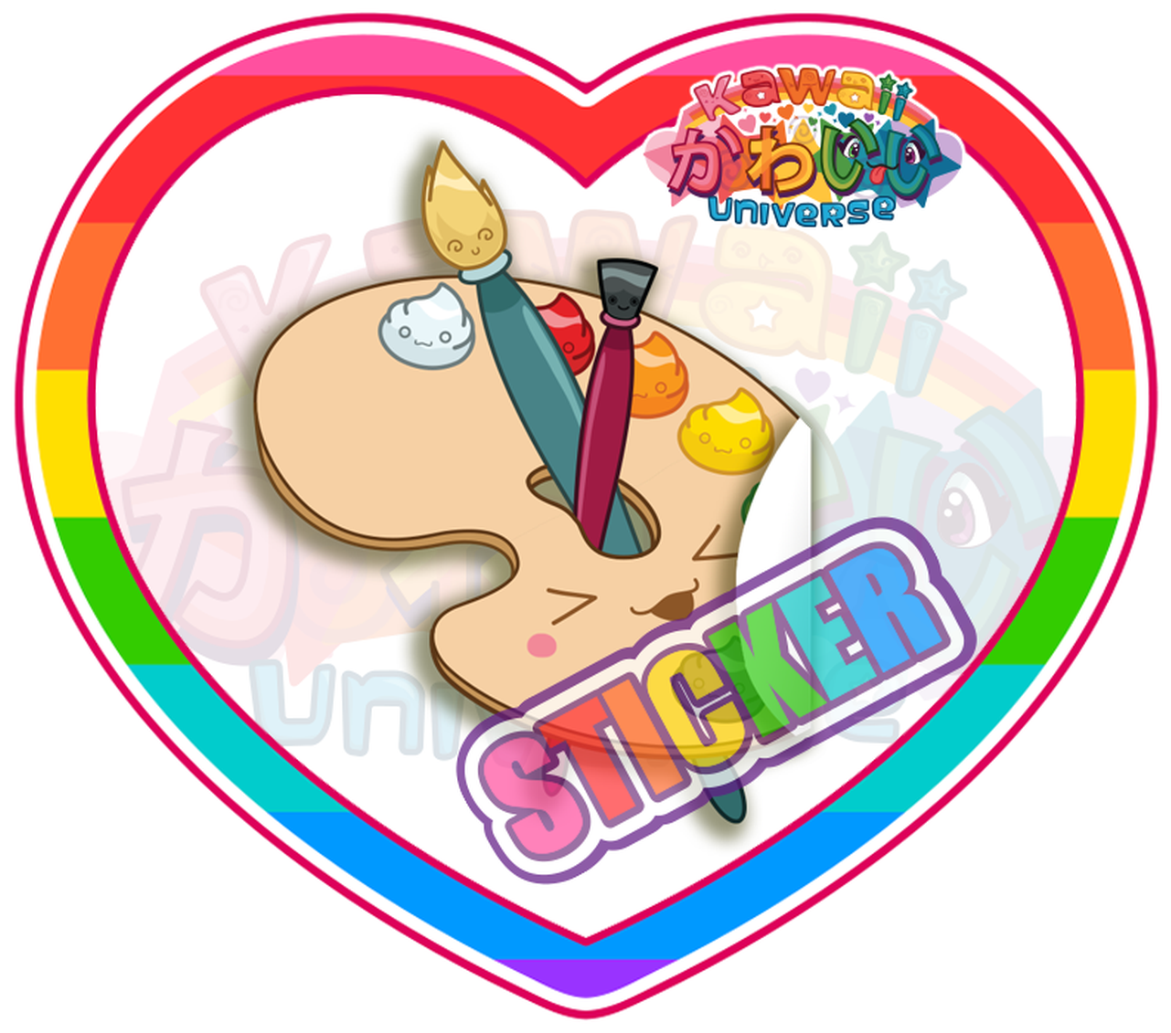 Cute Paint Palette Sticker - Stickers Tradition Usa Png Clipart (1292x1292), Png Download