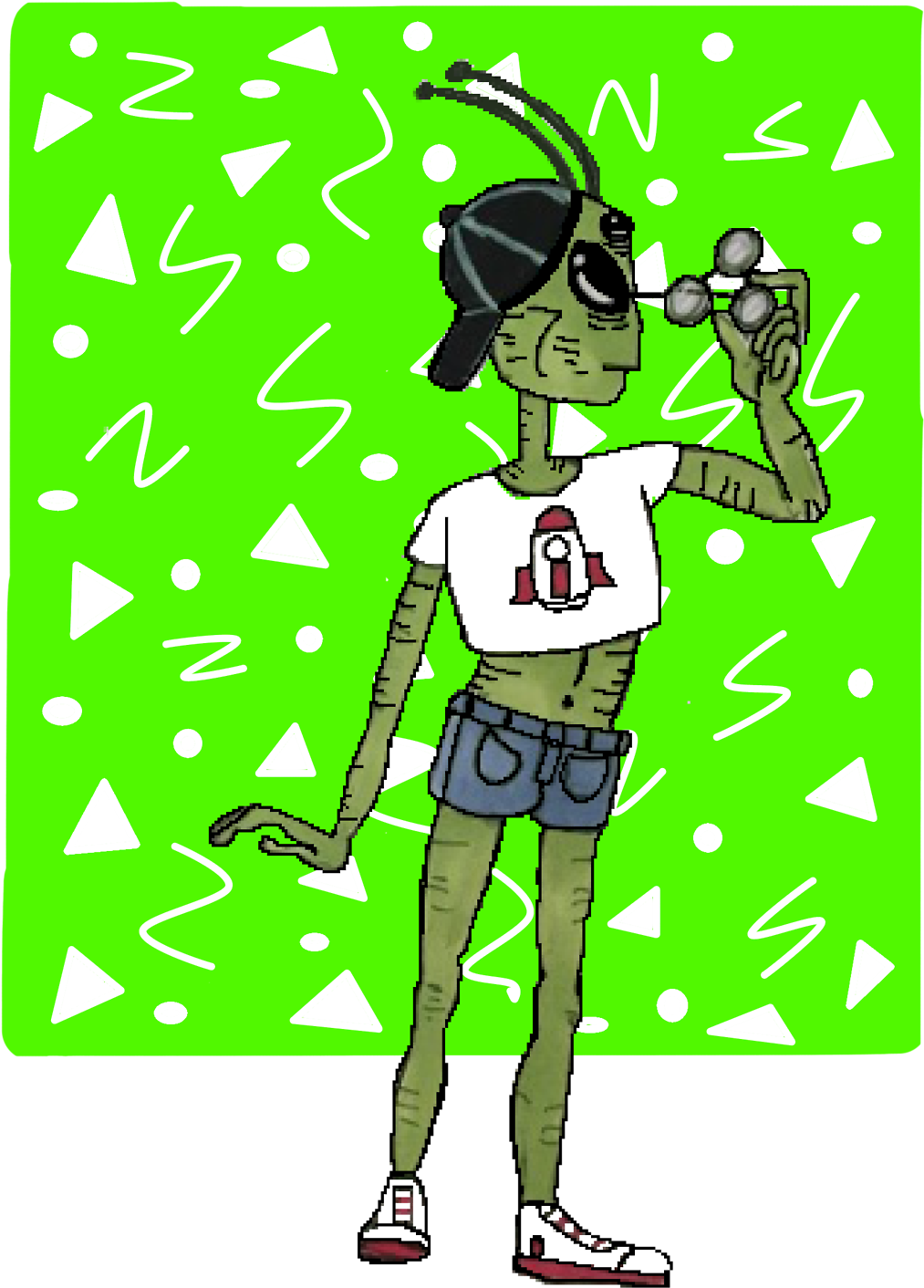90s Transparent Alien Banner Free - Cartoon Clipart (1280x1600), Png Download
