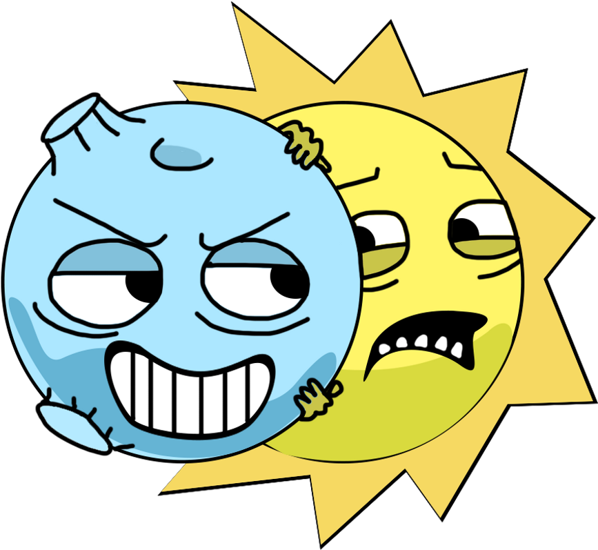 Ftestickers Solareclipse Solar Sun Moon Yellow Blue - Moon - Png Download (1024x1024), Png Download