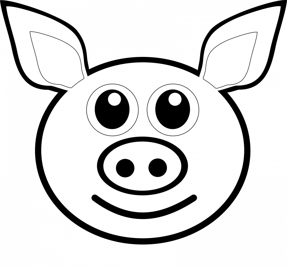 Pigs At Getdrawings Com - Drawing Of Pig Face Clipart (974x905), Png Download