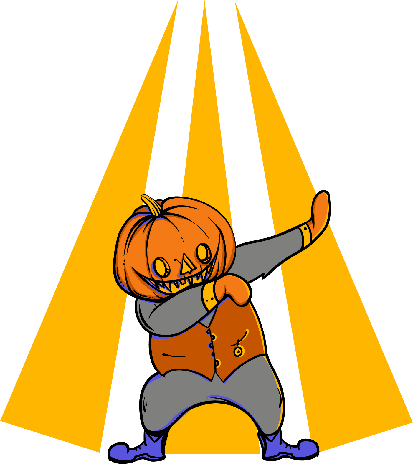Dabbing Pumkin Buy T Shirt Design - Design Clipart (1402x1575), Png Download