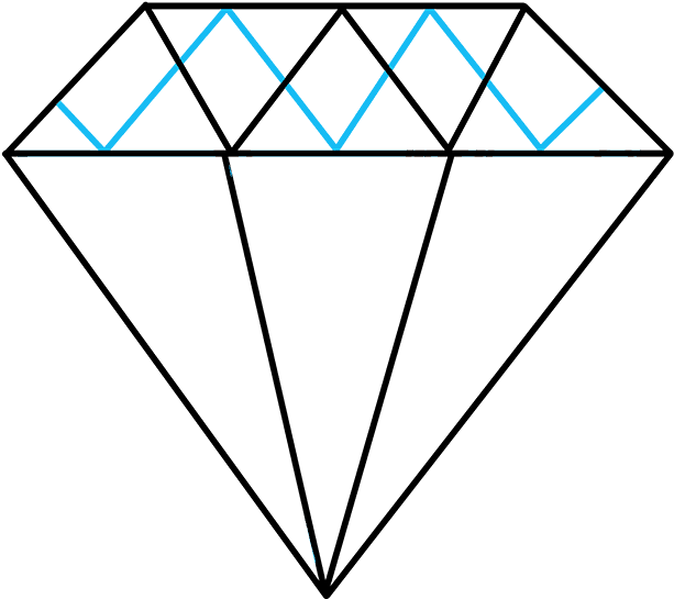 How To Draw Diamond - Diamond Outline Clipart (680x678), Png Download