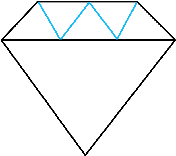How To Draw Diamond - Draw A Diamond Step By Step Clipart (680x678), Png Download