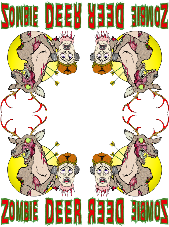 Zombie Deer Queen Duvet Clipart (600x800), Png Download