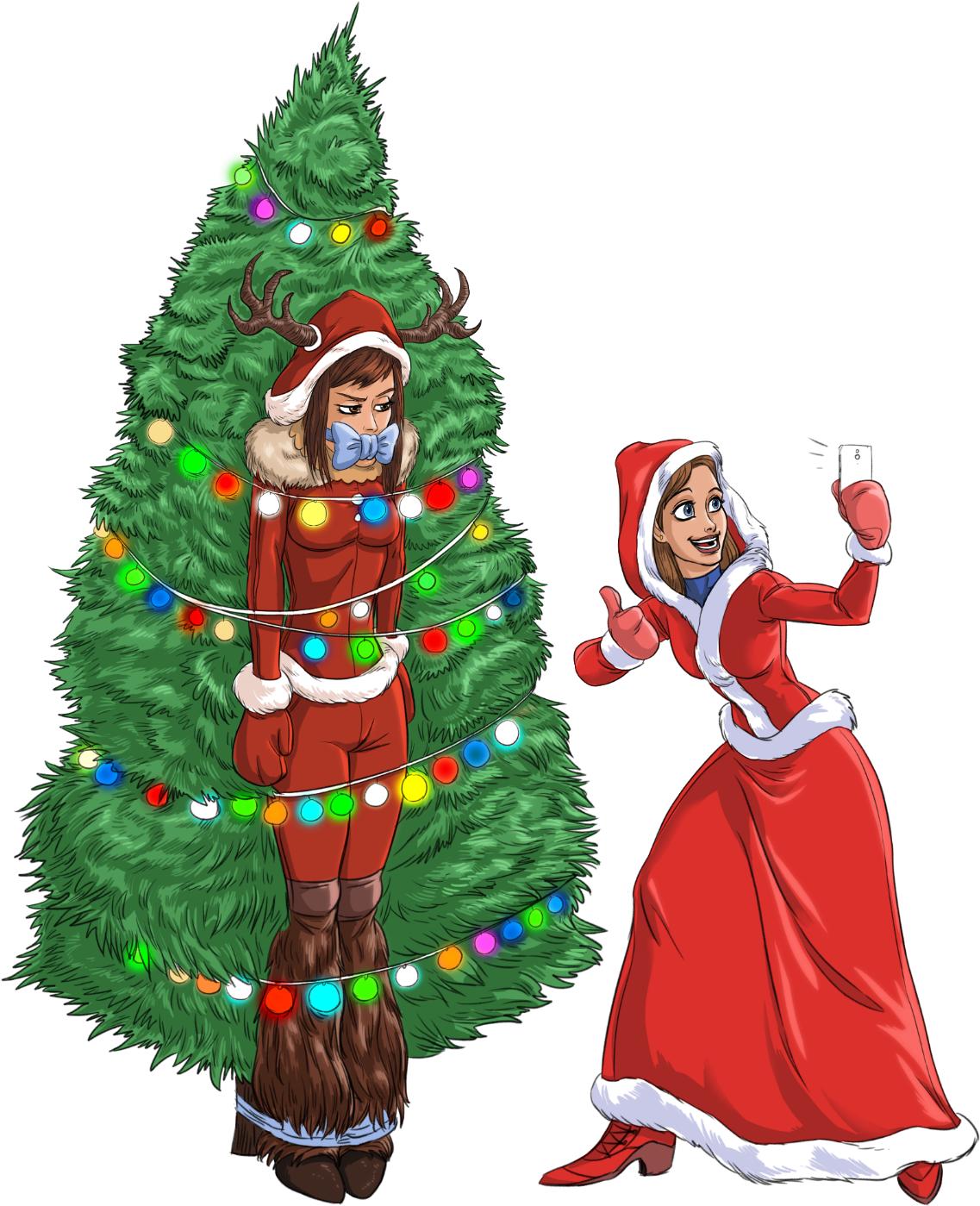 Bunny & Alissa Christmas Large - Simpsons Christmas Tree Decoration Clipart (1149x1405), Png Download