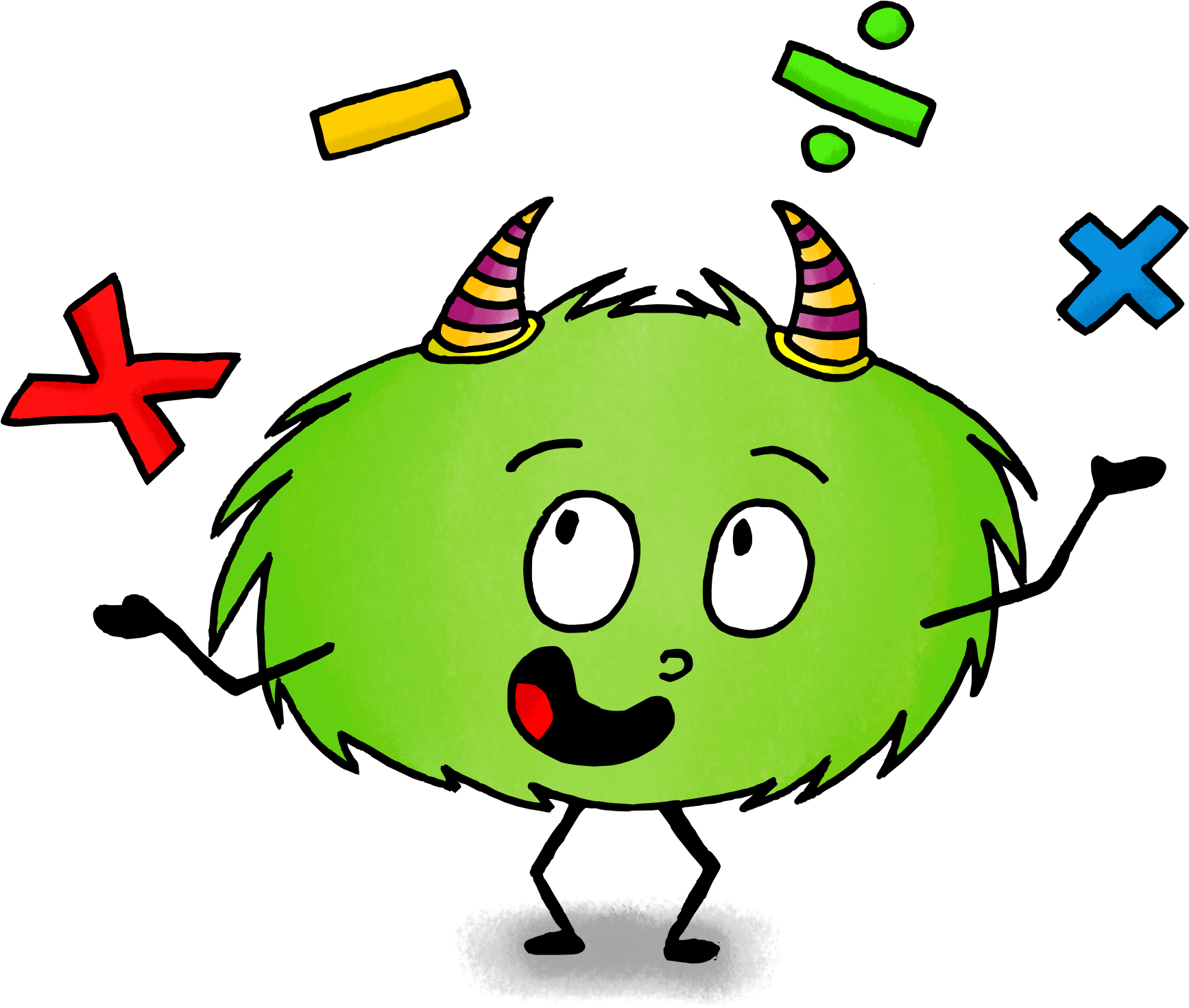 Et Voici Les Autres Camarades Multicolores De La Tribu - Opération Math Clipart (1733x1600), Png Download