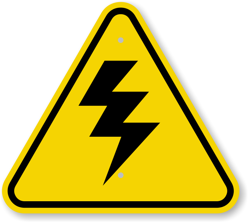 Iso High Voltage Warning Sign Symbol - Step Down Sign Clipart (800x716), Png Download