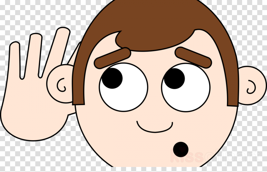 Listening Cartoon Clipart Clip Art - Cartoon Listening - Png Download (900x580), Png Download