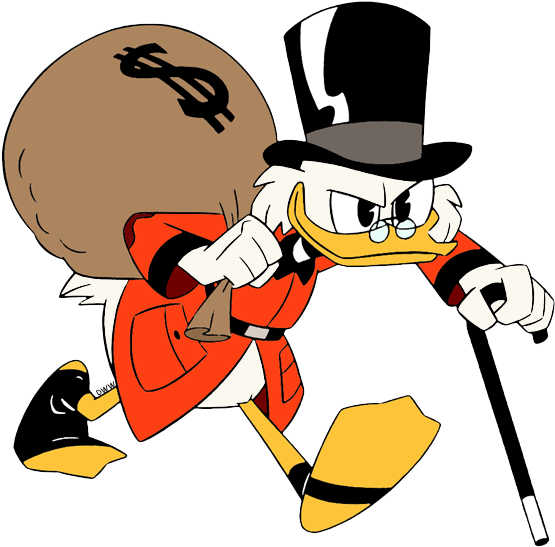 Scrooge Mcduck Scrooge Mcduck Carrying Bag Of Money - Donald Duck Clipart (561x550), Png Download