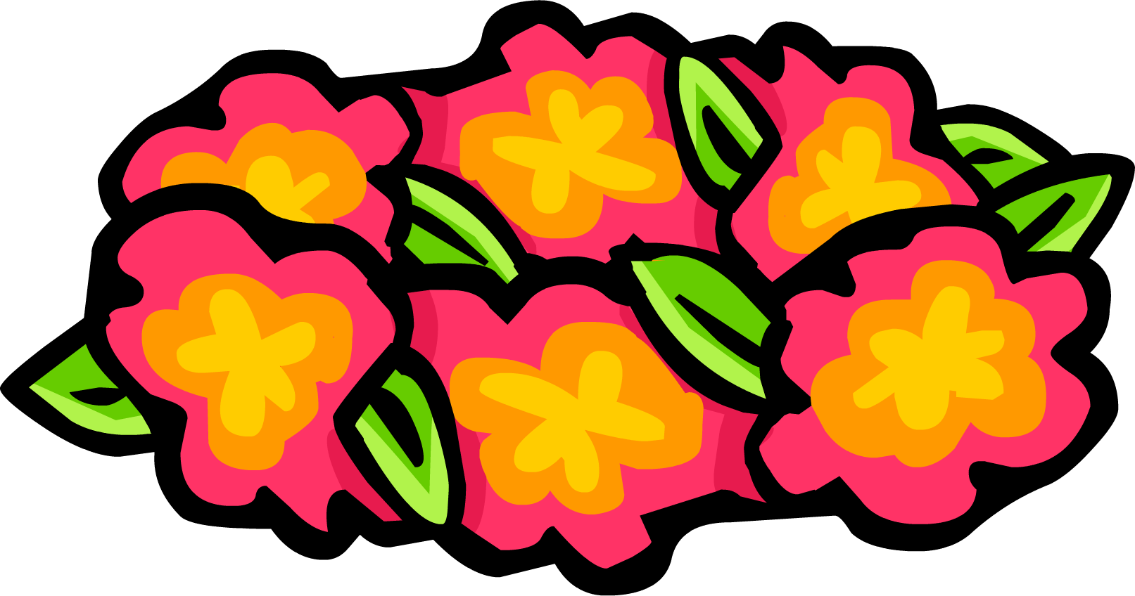 Flowerheaddress - Codes De Free Penguin Flores Clipart (1613x848), Png Download