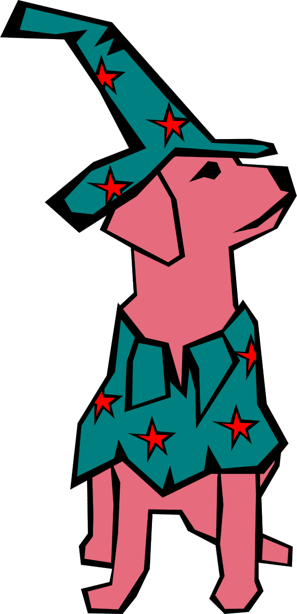 Dog Sitting Wearing Tall Hat - Halloween Dog Clip Art - Png Download (600x1241), Png Download