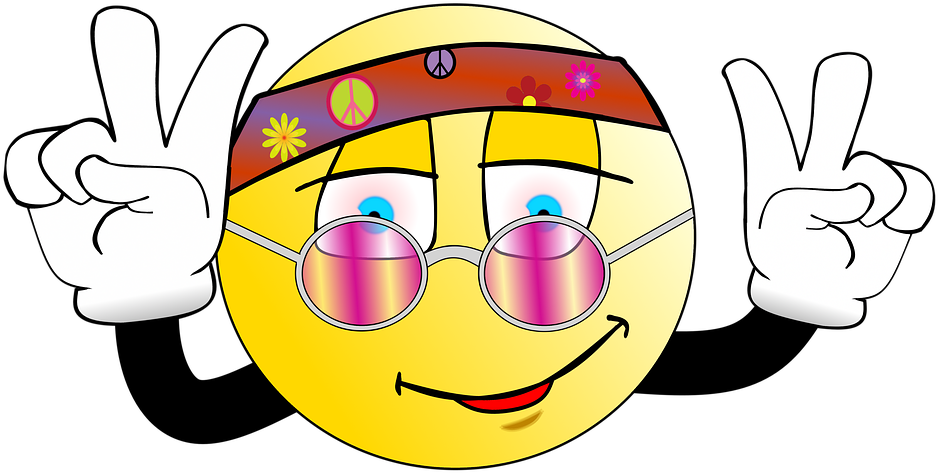 Animierte Smileys - Smiley Peace Clipart (960x576), Png Download