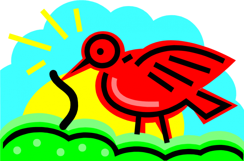 Does The Early Bird Get The Worm - Poetry Clipart (800x528), Png Download