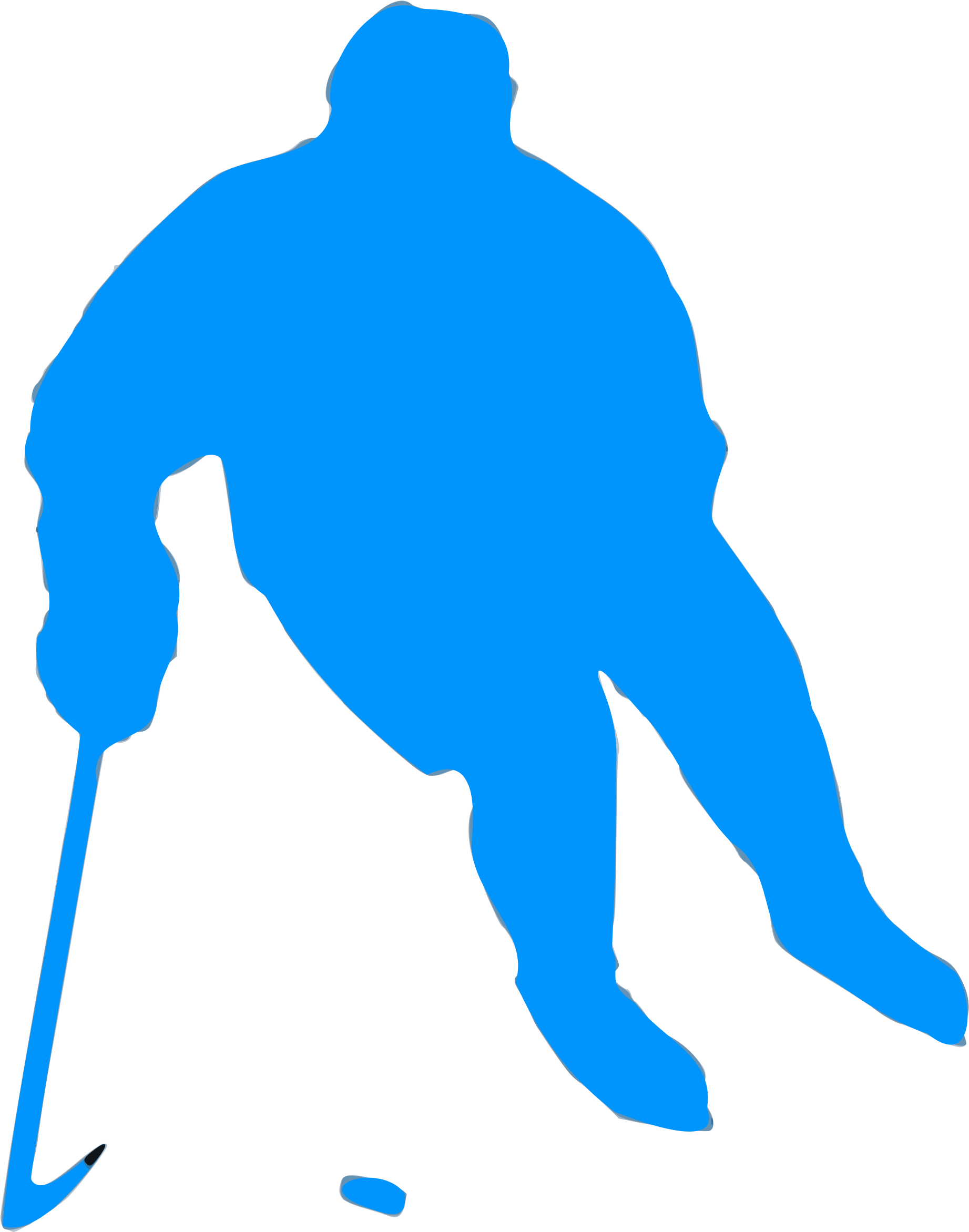 Silhouette Hockey 01 Clipart (1910x2400), Png Download