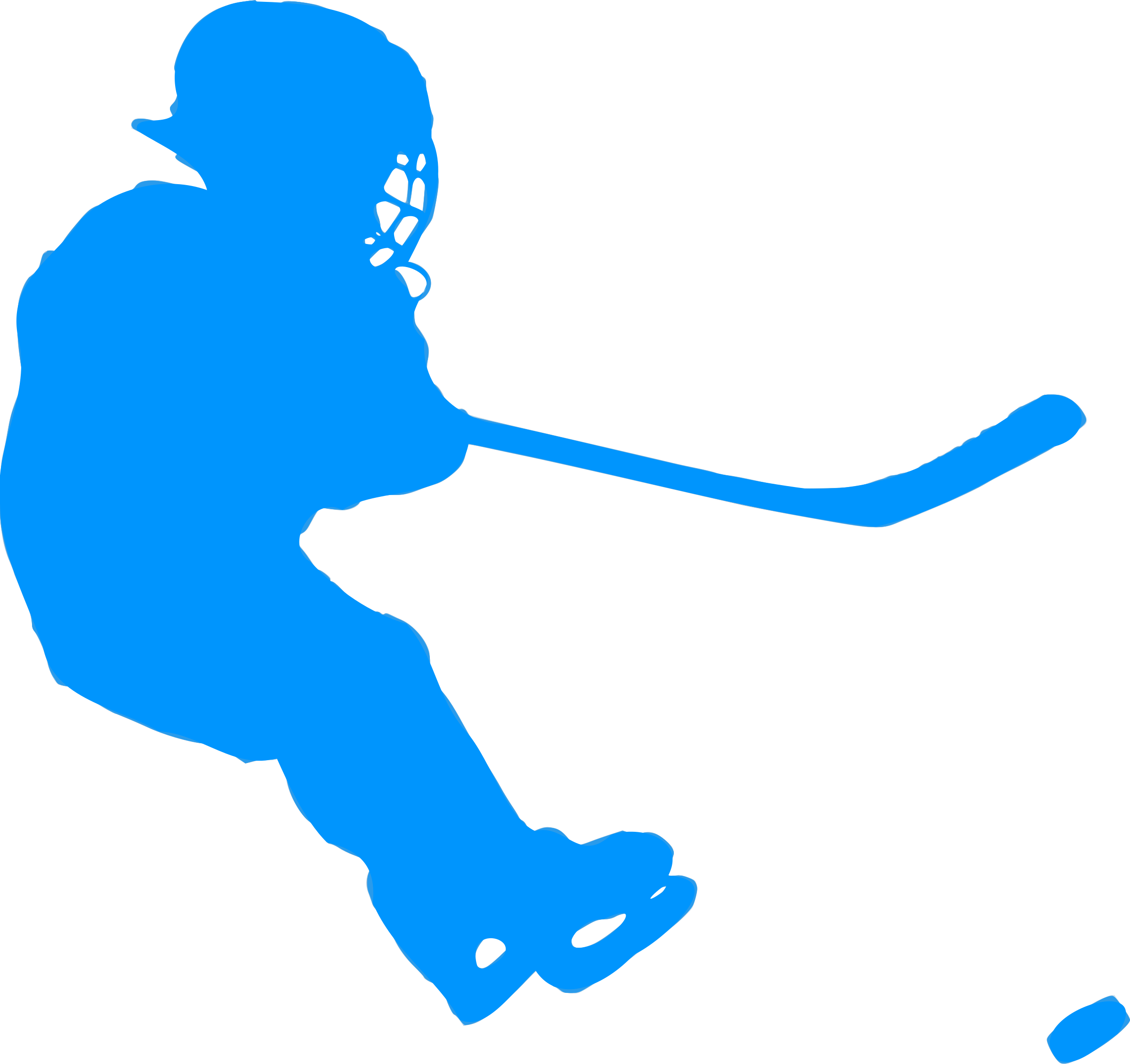 Silhouette Hockey 04 Clipart (2400x2259), Png Download