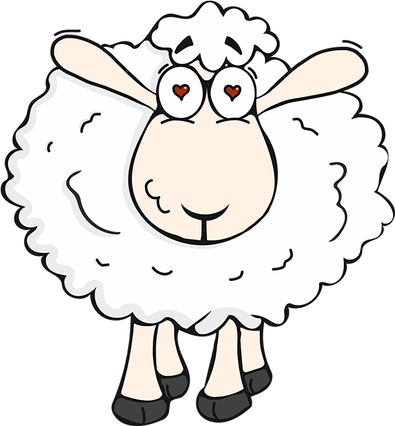 Morris The Sheep Valentine's Day Messages Sticker-1 - Cartoon Clipart (618x618), Png Download