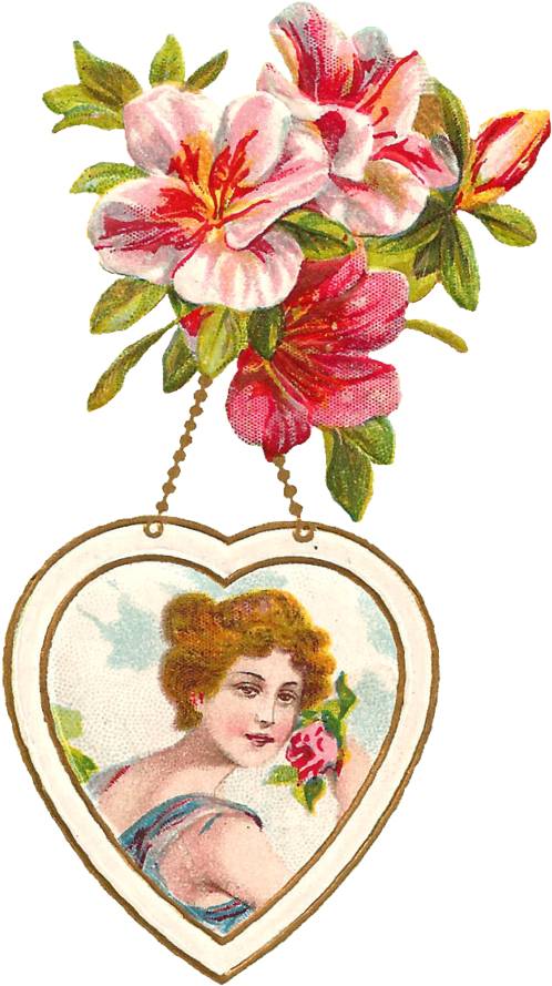 Vintage Valentine's Day - Vintage Transparent Valentines Art Clipart (529x900), Png Download