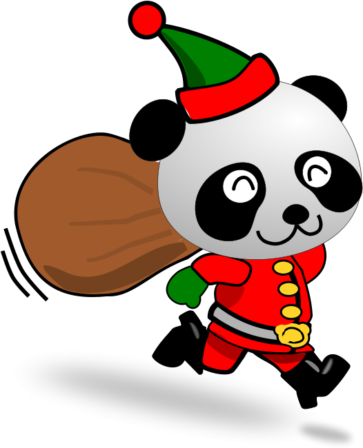 Santa Panda Clipart (789x800), Png Download