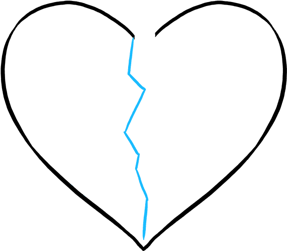 How To Draw Broken Heart Broken Heart Drawing Clipart Full Size Clipart Pinclipart