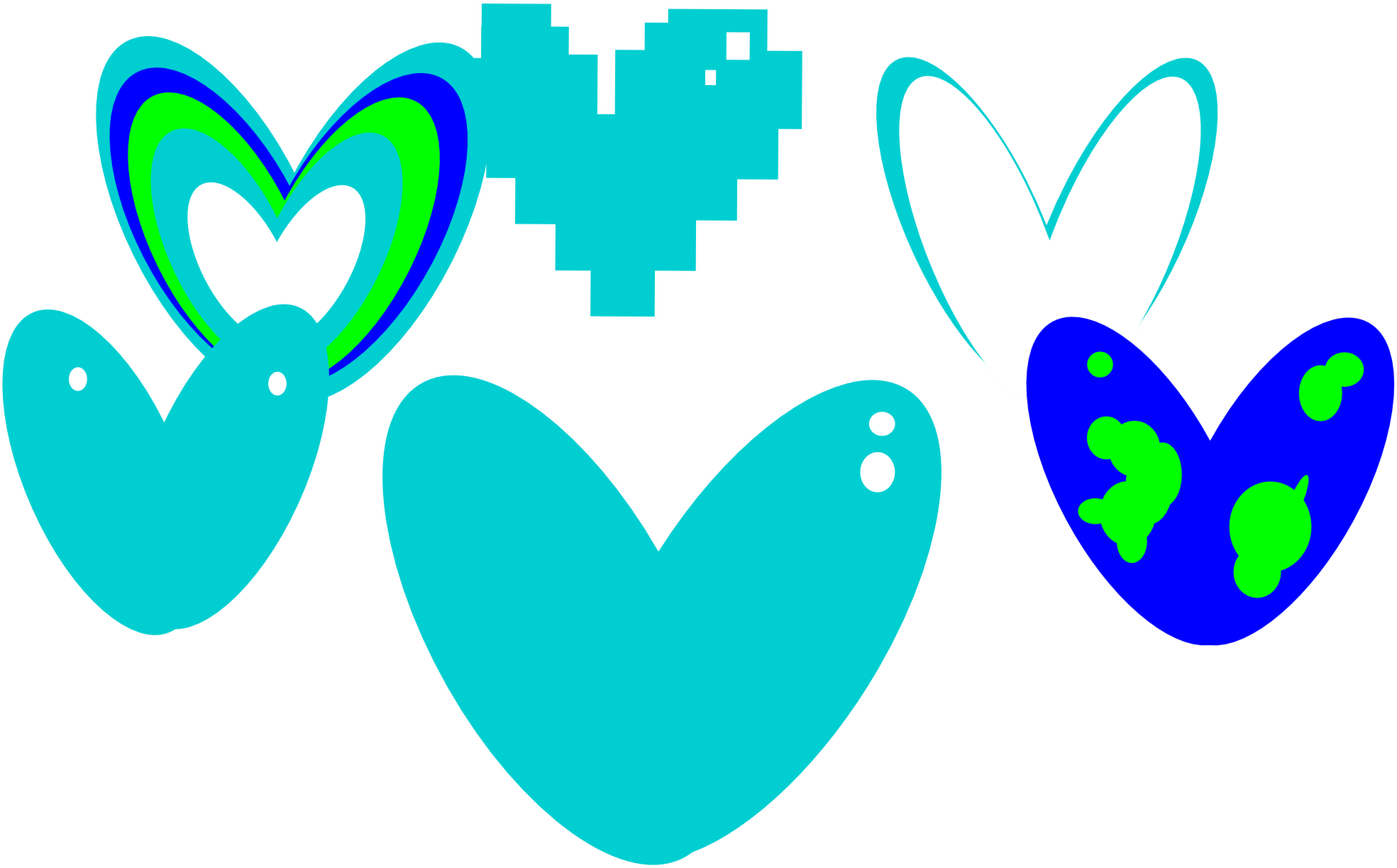 Net » Clip Art » Hart Heart Colour Dark Turquoise - Colour Heart Clipart - Png Download (1969x1223), Png Download