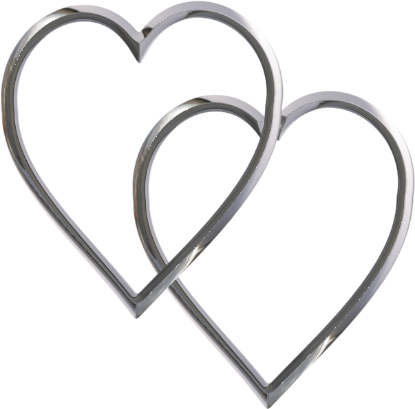 Hearts Clip Art Free Cliparts That You Can Download - Double Heart Clipart Silver - Png Download (603x595), Png Download