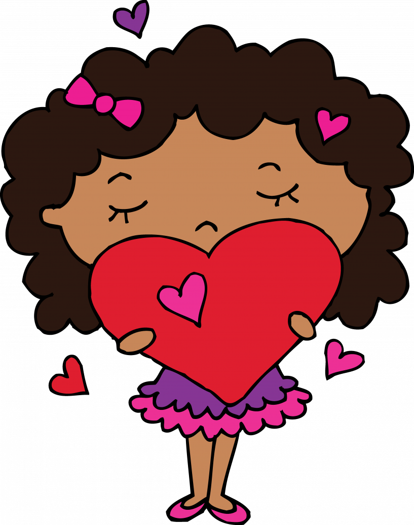 Cute Heart Clipart Girl Curly Hair Clipart Png Download Full Size Clipart 1159652 Pinclipart