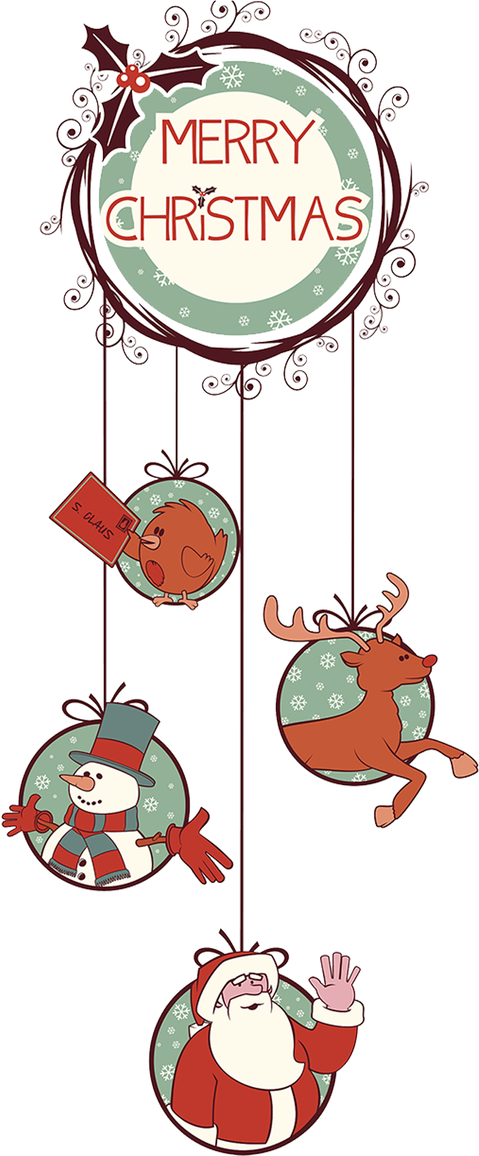 Picture - Graphic Christmas Designs Decorations Clipart (733x1636), Png Download