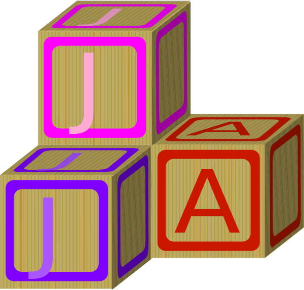 Baby Blocks Pink Clip Art At Clker - Clip Art Blok - Png Download (600x574), Png Download