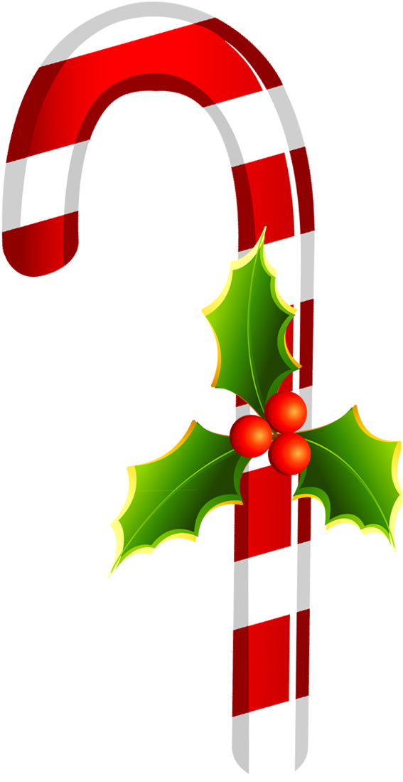 Candy Cane Transparent Christmas Clipart (742x1231), Png Download
