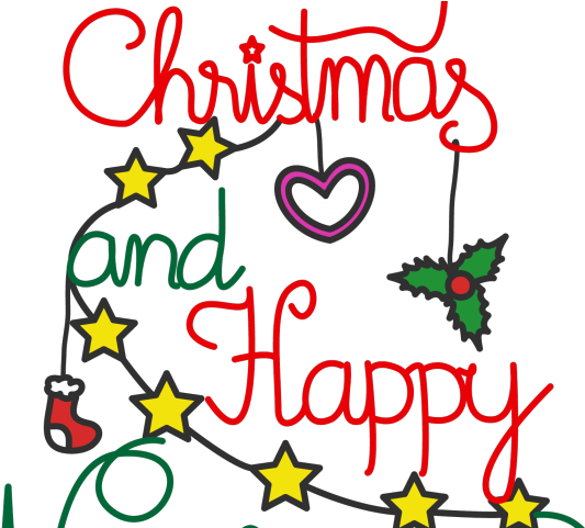 Merry Christmas Text Clipart Celebration - Christmas And New Year Clip Art - Png Download (640x480), Png Download