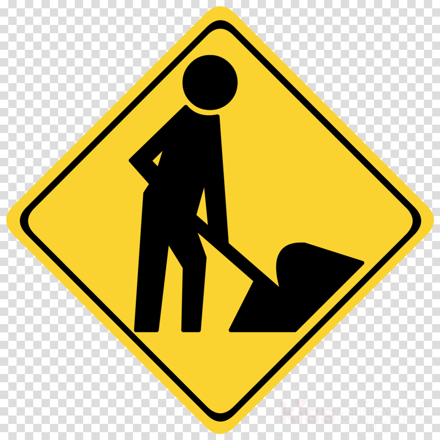 Construction Signs Black And White Clipart Traffic - Roadworks Transparent - Png Download (900x900), Png Download
