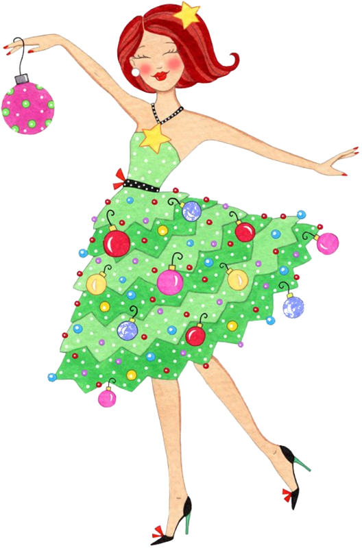Christmas Redhead/christmas Girl - Ladies Night Christmas Party Ideas Clipart (528x800), Png Download