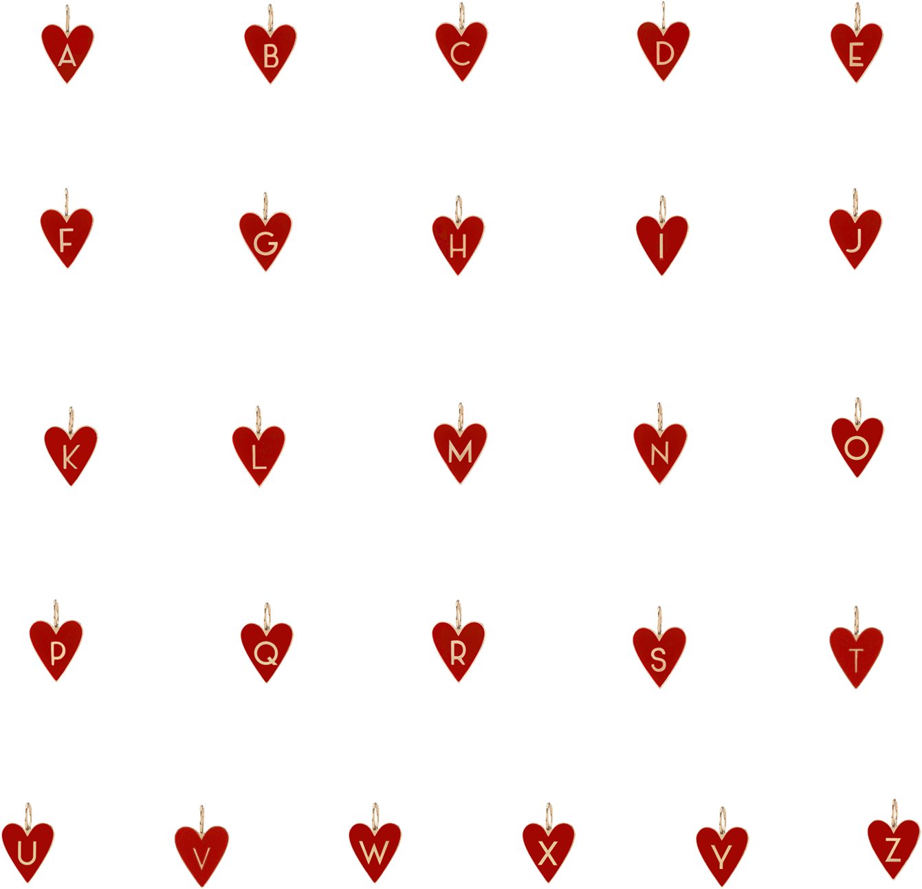 Medium Gold Border Enamel Heart With Letter - Gold Clipart (1440x1440), Png Download