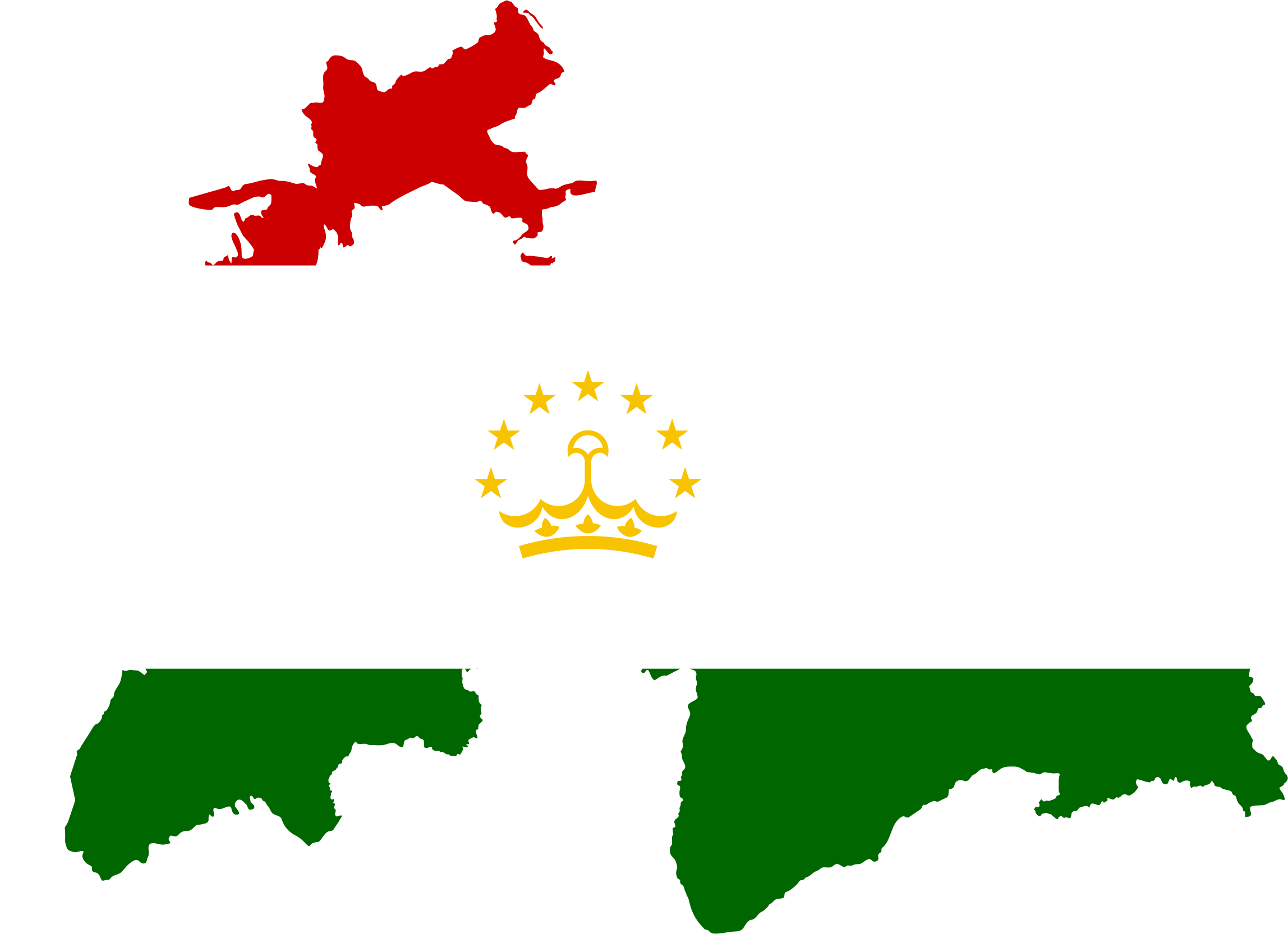 Tajikistan Flag Map Clipart (1280x928), Png Download