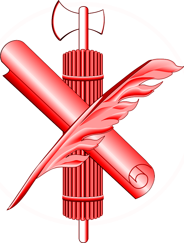 Red Fasces Scroll Quill - Fasces Clip Art - Png Download (774x1021), Png Download