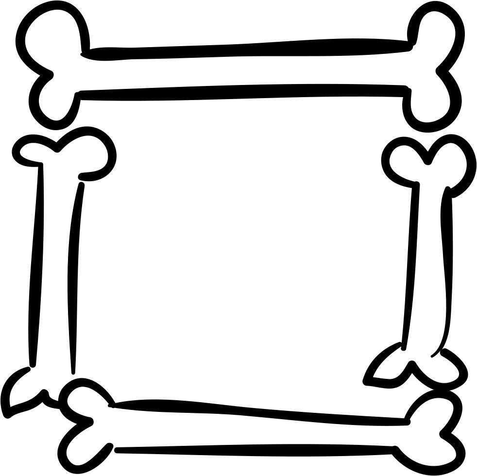 Halloween Square Frame Of Bones Outlines Comments - Marco De Huesos Humanos Clipart (982x980), Png Download